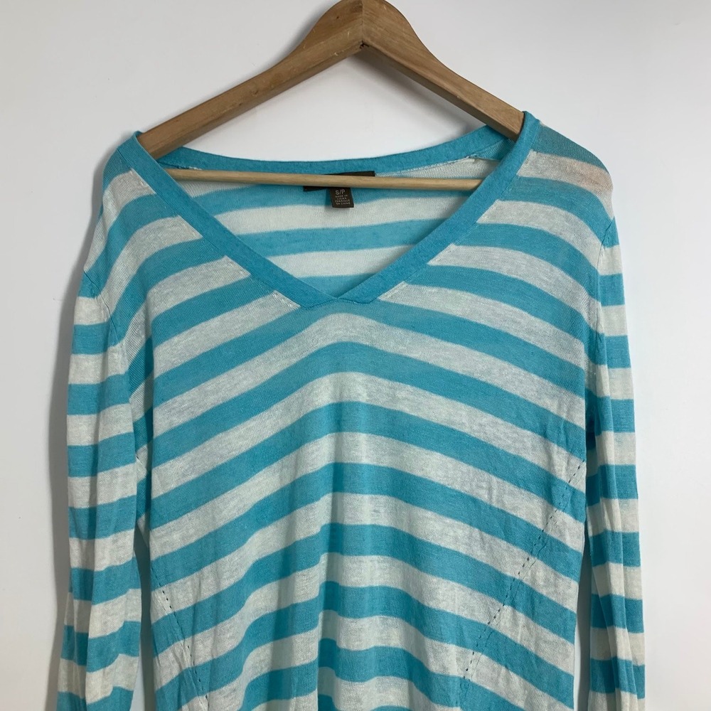 Tommy Bahama Womens Striped V Neck Long Sleeve Lightweight Sweater Top Size S P - Picture 3 of 11